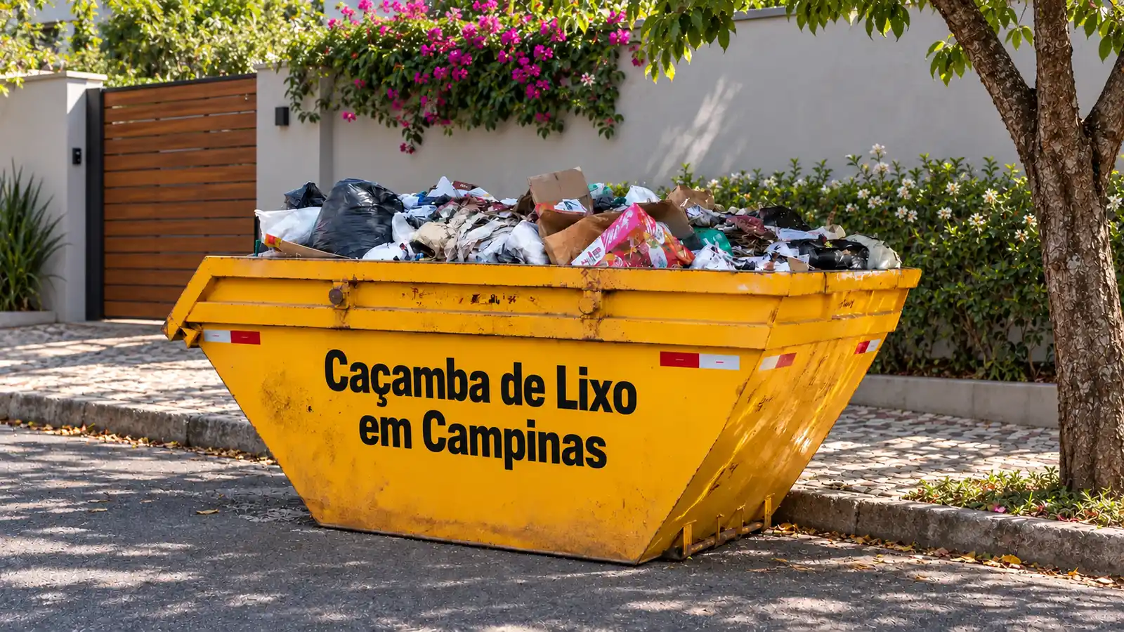 Caçamba para descarte de móveis, podas e materiais volumosos em Campinas